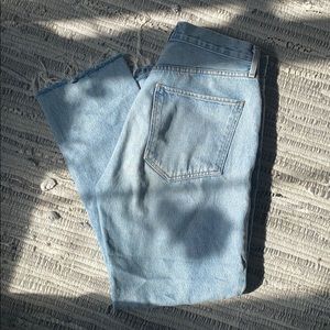 Agolde Riley High Rise Straight Leg Step Hem Jeans